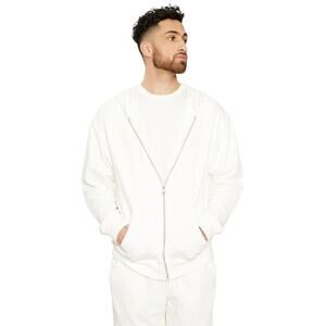 Naked Wardrobe Front Zipped Up White Hoodie Size XL BNWT